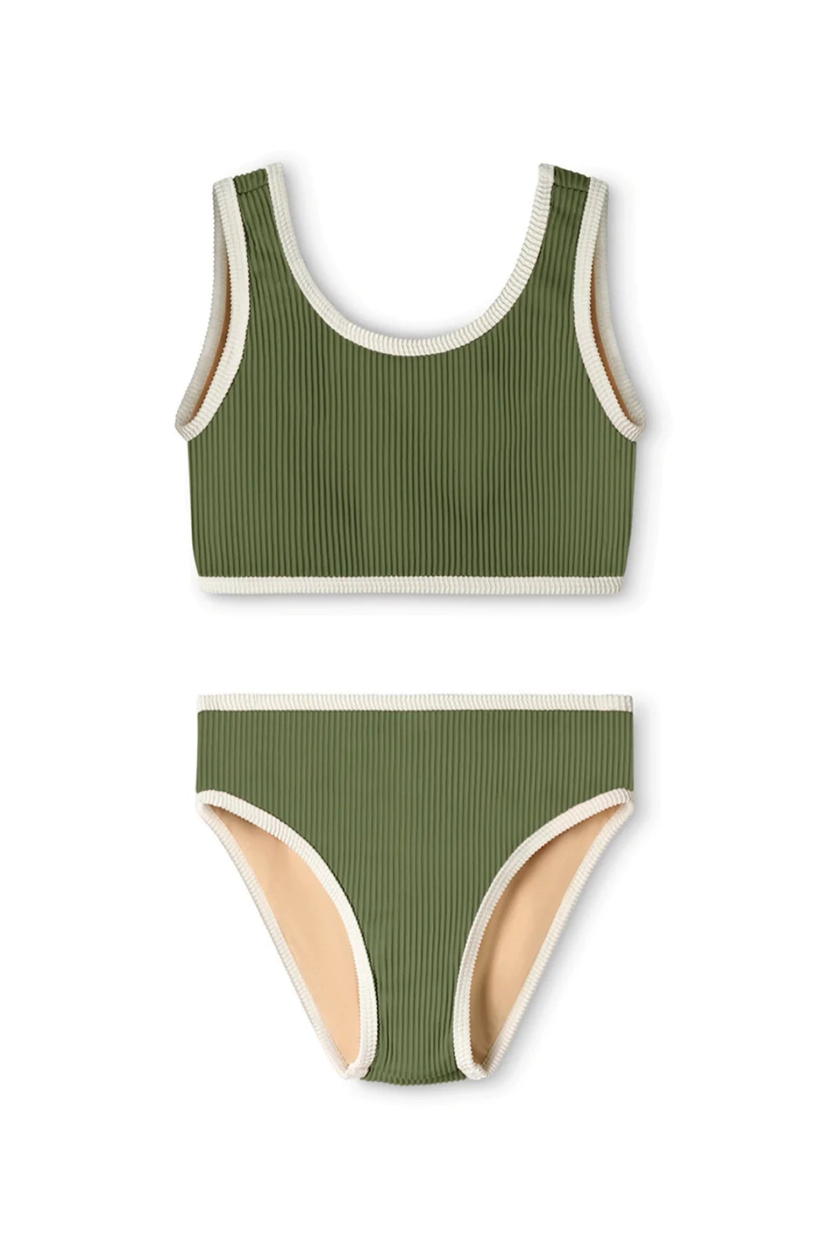 ZULU & ZEPHYR Mini Rib Scoop Bikini | Khaki – Little Minimalist