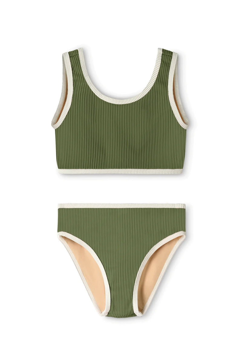 Mini Rib Scoop Bikini | Khaki