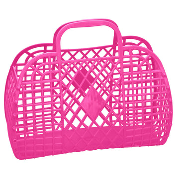 Large Retro Basket | Berry Pink