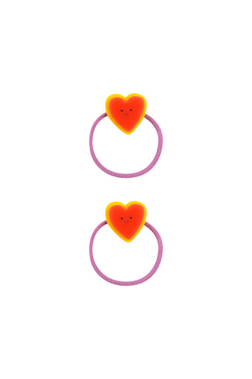 Tiny Heart Hair Rubber Set | Red