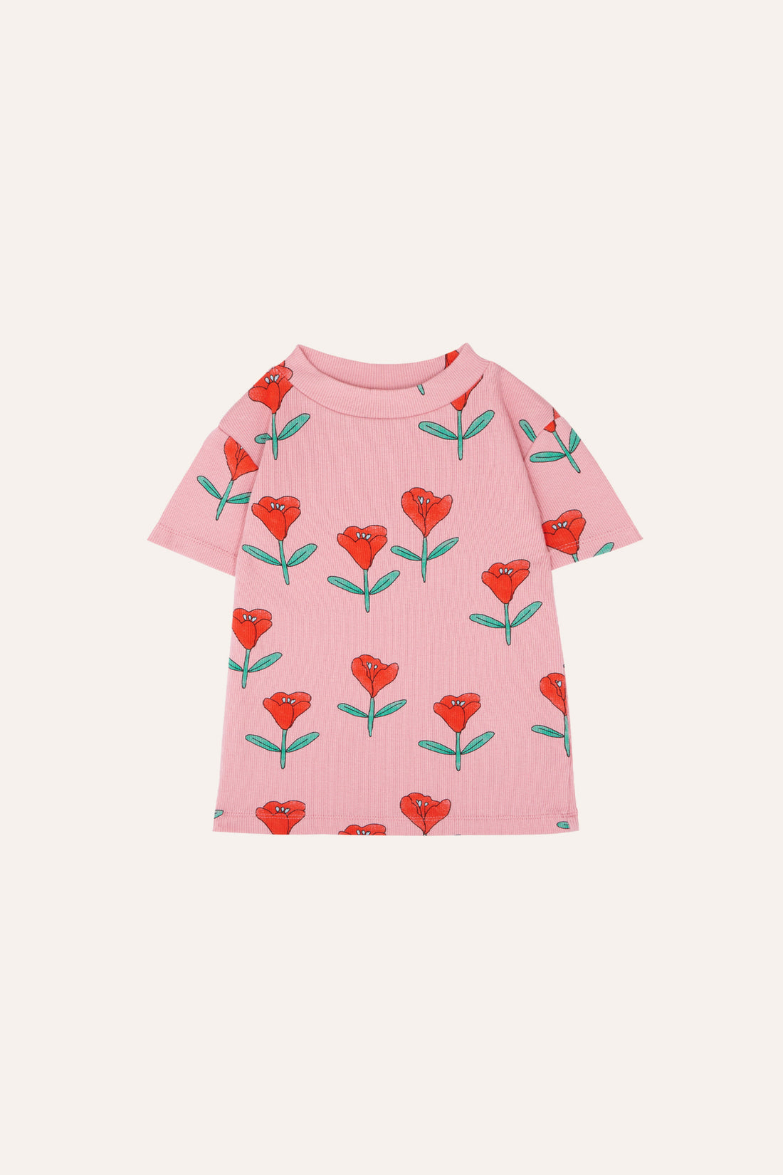 Kids Ribbed T-Shirt | Tulips