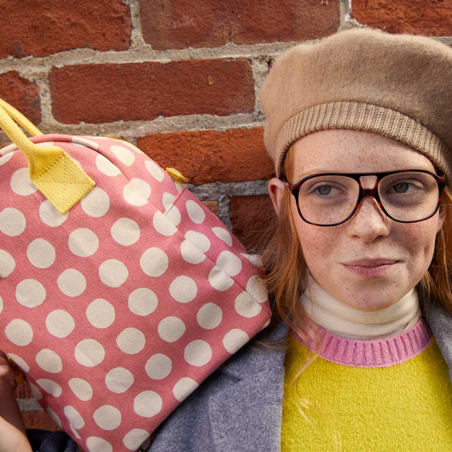 Zipper Lunch Bag | Dot Pink