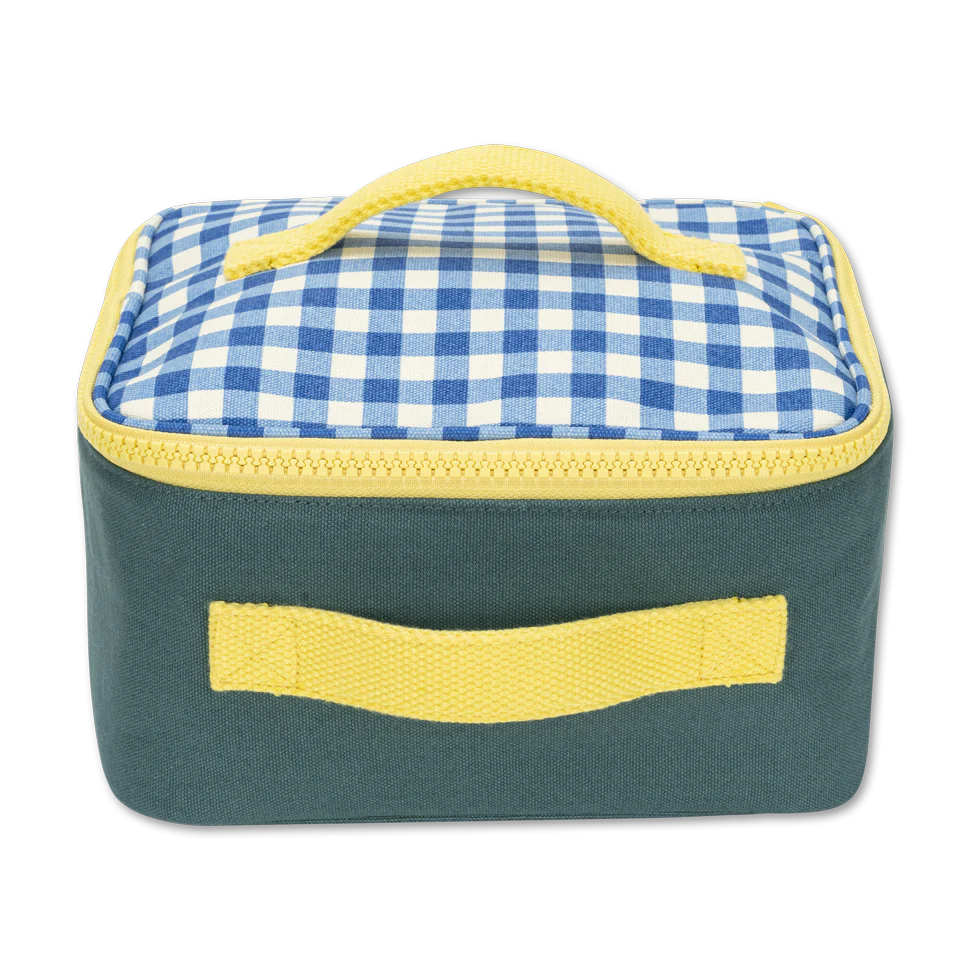Square Lunch Bag | Gingham Blue