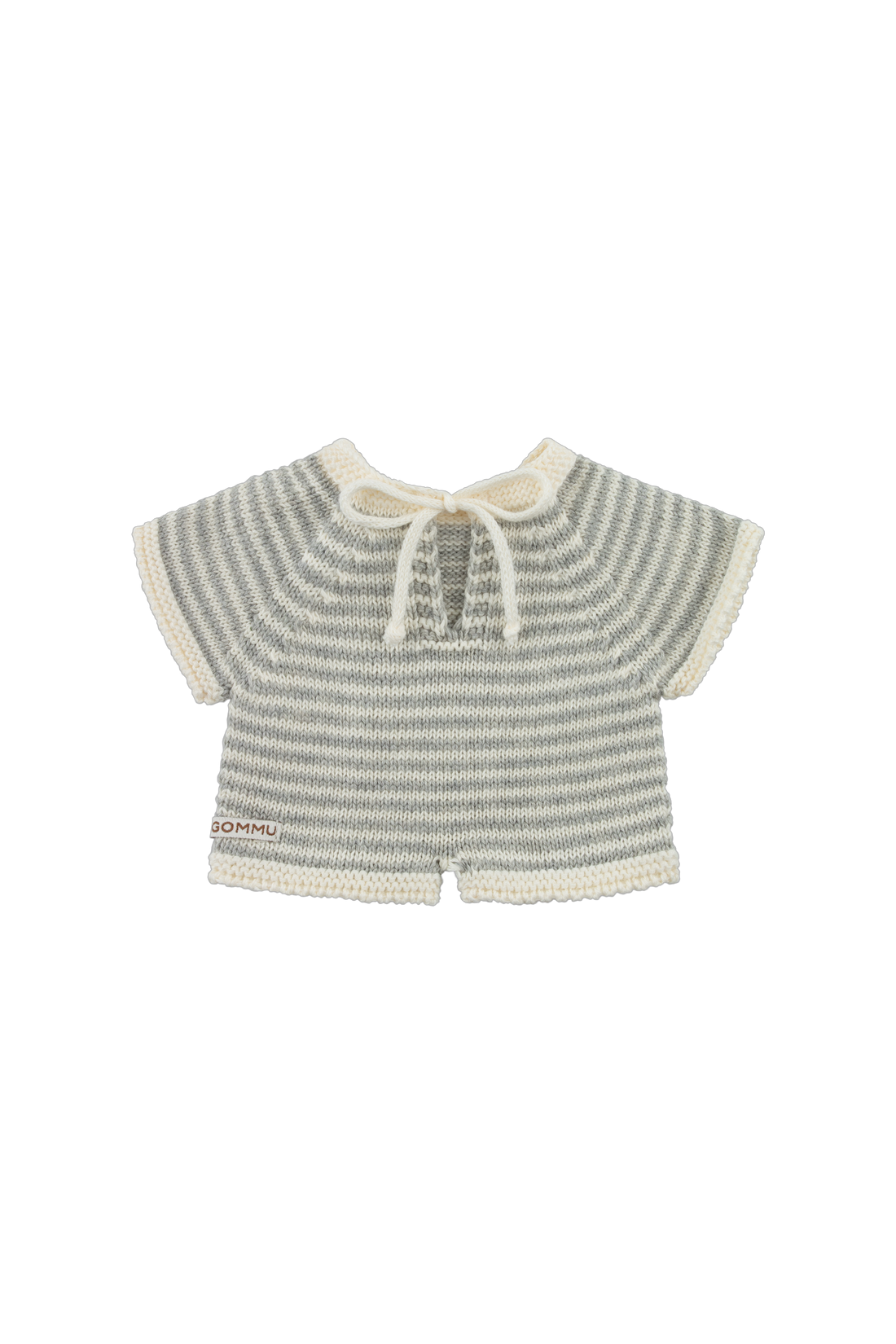 Thin Stripes Short One Piece | Cream/Grey