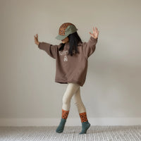 Chaussettes enfants | Vert Bouteille / Guépard 