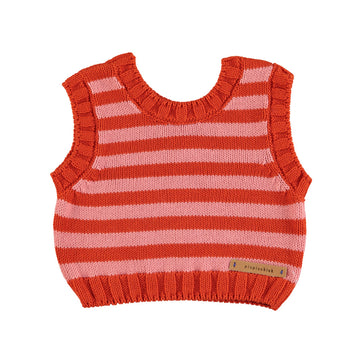 Knitted Top | Pink & Red Stripes