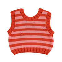 Knitted Top | Pink & Red Stripes