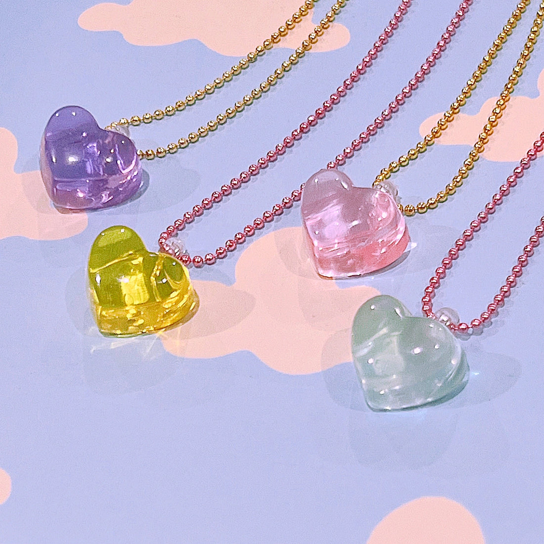 Jello Heart Kids Necklace | Multiple Colours