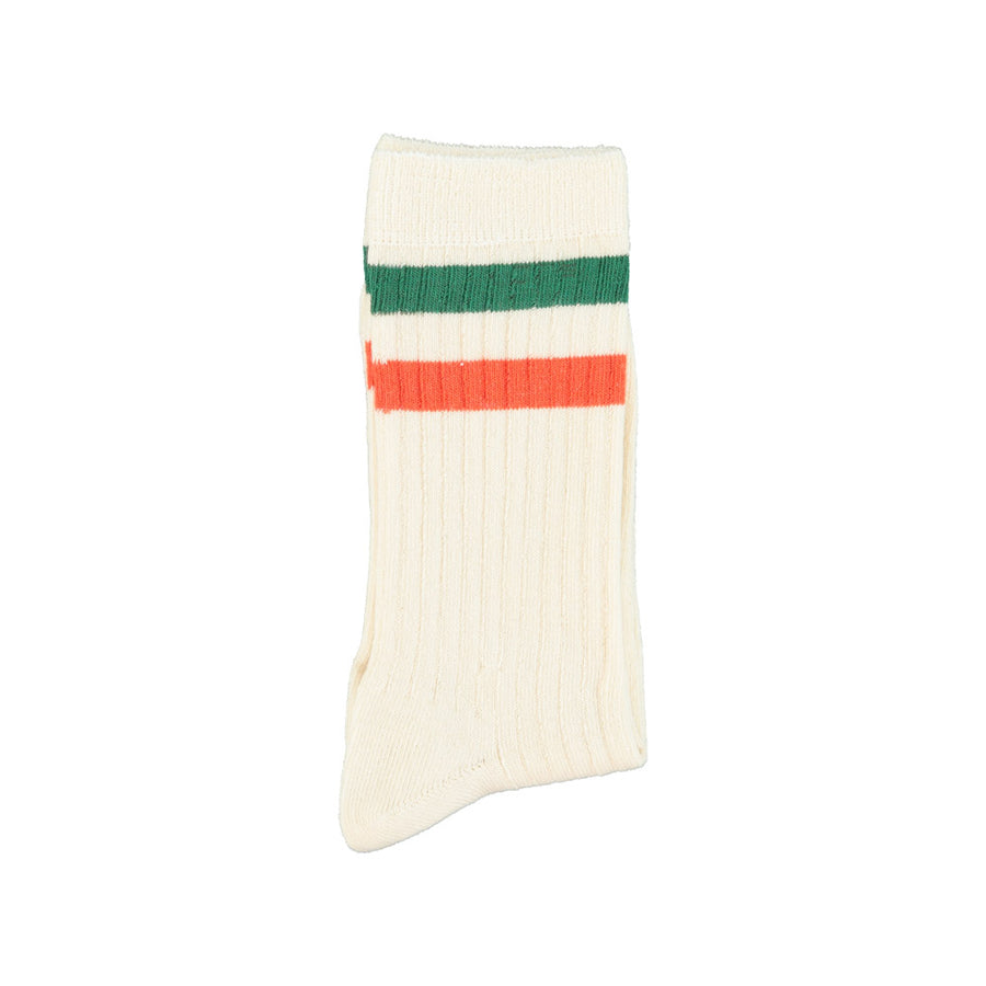 Socks | Ecru, Orange & Green Stripes