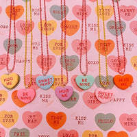 Conversation Hearts Kids Necklace | Valentine