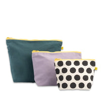 Zip Pouch Set of 3 | Solid + Dot
