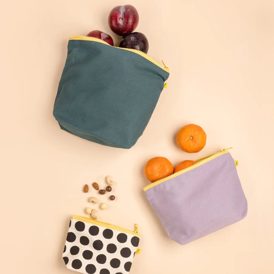 Zip Pouch Set of 3 | Solid + Dot