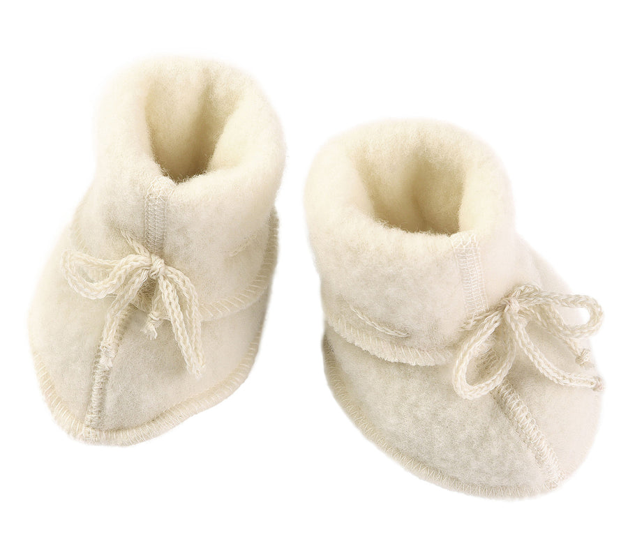 Wool Fleece Baby Booties | Natural