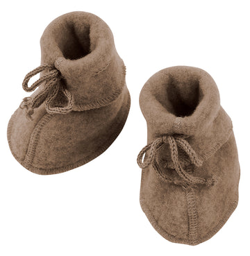Wool Fleece Baby Booties | Walnut