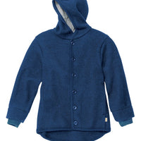 Boiled Wool Hooded Jacket | Navy