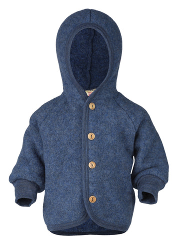 Wool Fleece Hooded Jacket | Blue