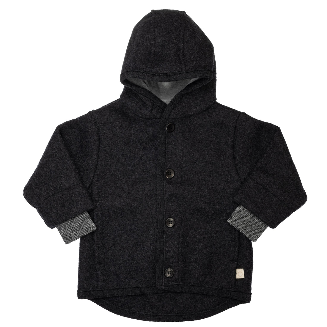 Boiled Wool Hooded Jacket | Anthracite
