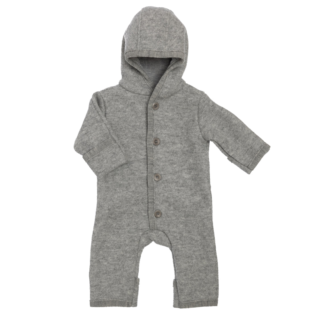 Boiled Wool Baby Overall | Grey Melange