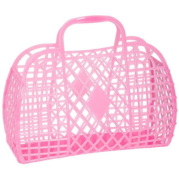 Large Retro Basket | Neon Pink