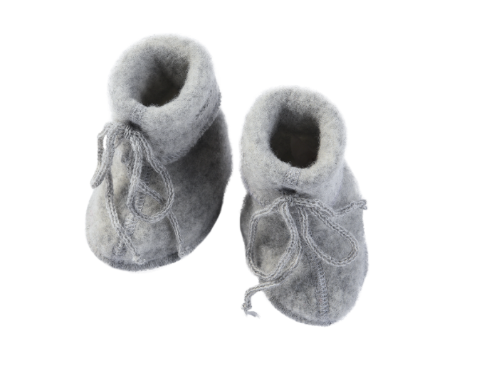 Wool Fleece Baby Booties | Grey