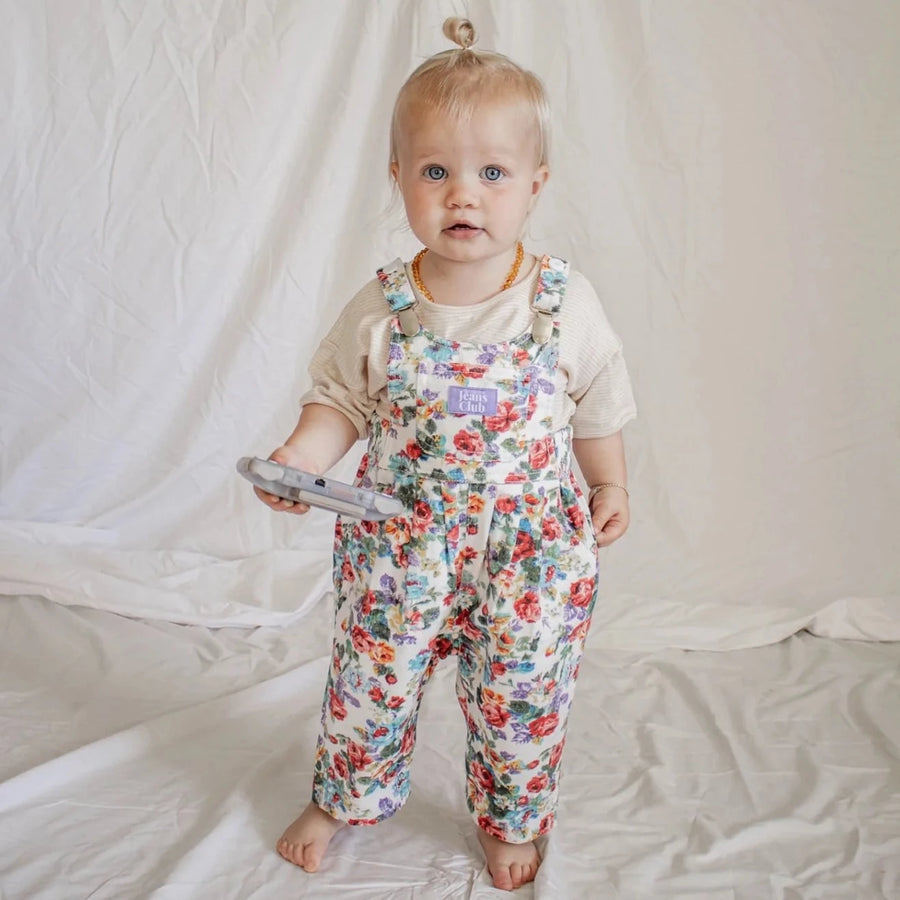 Bowie Bubble Overalls | Floral Denim