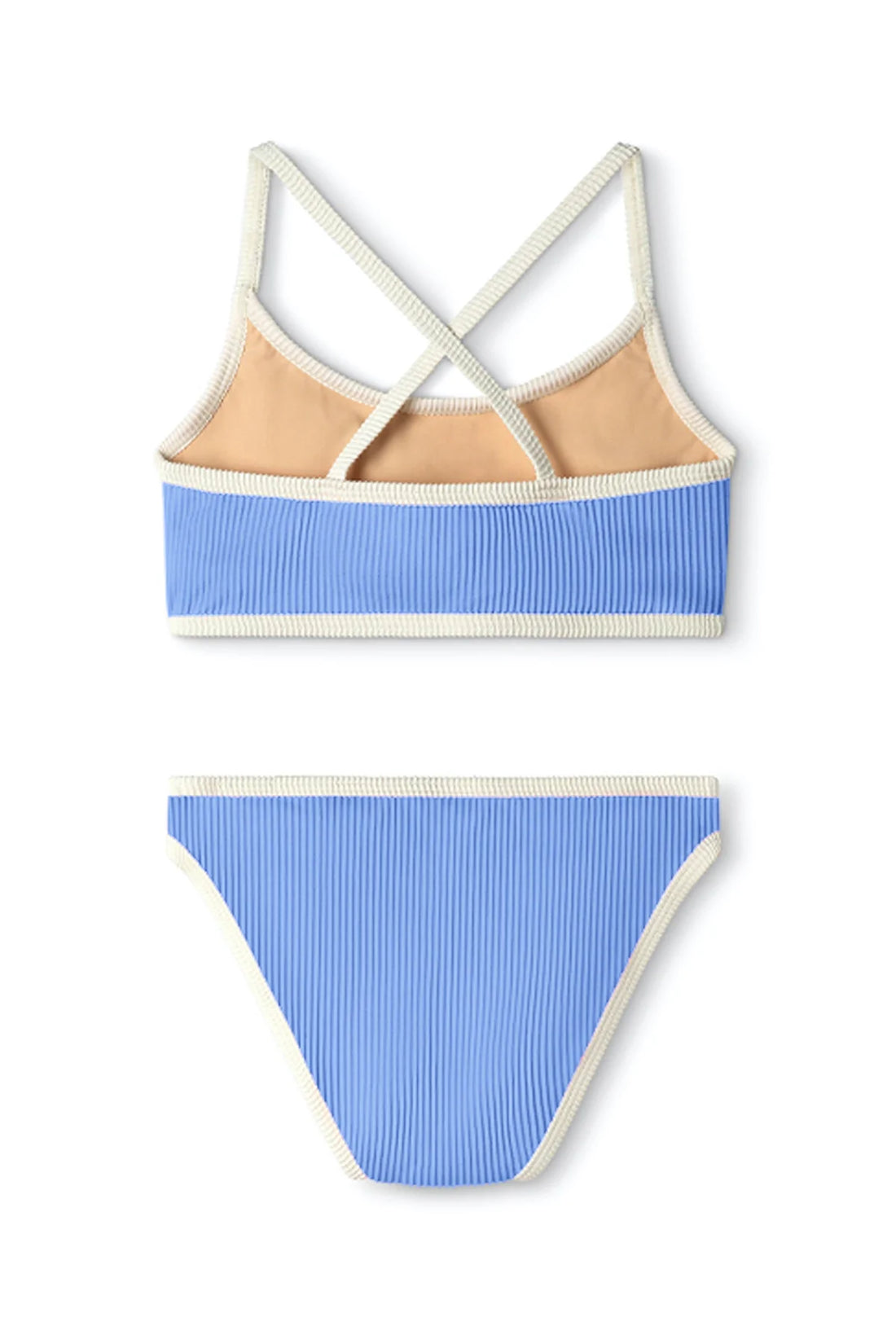 READ DESCRIPTION - Mini Rib Cross Over Bikini | Bay Blue