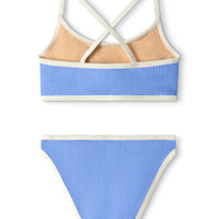 LIRE LA DESCRIPTION - Mini bikini croisé côtelé | Bleu baie