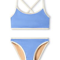 READ DESCRIPTION - Mini Rib Cross Over Bikini | Bay Blue