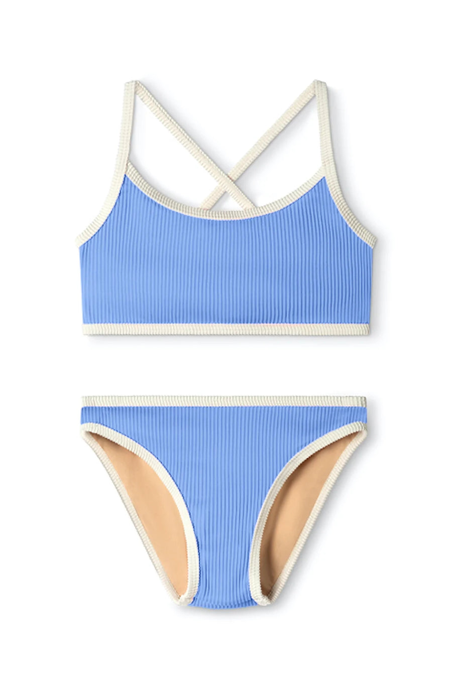 READ DESCRIPTION - Mini Rib Cross Over Bikini | Bay Blue