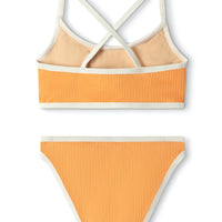 READ DESCRIPTION - Mini Rib Cross Over Bikini | Tangerine