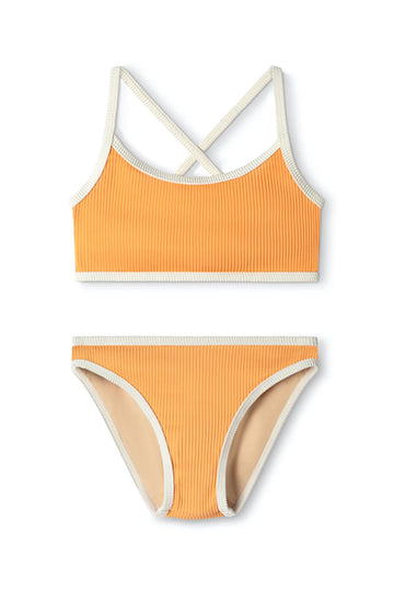 LIRE LA DESCRIPTION - Mini bikini croisé côtelé | mandarine