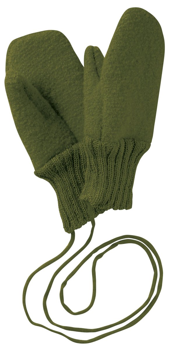 Boiled Wool Gloves | Olive