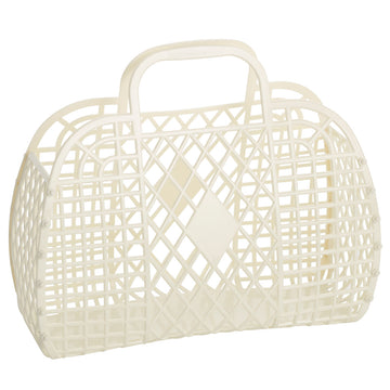 Large Retro Basket | Cream