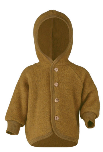 Wool Fleece Hooded Jacket | Saffron